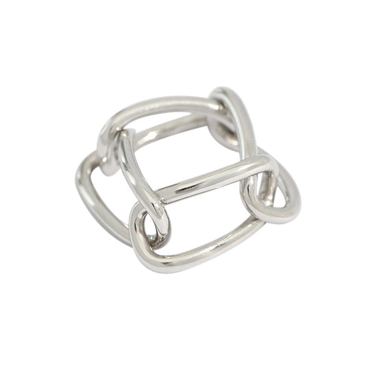 Fashion Hollow Paperclip Chain 925 Sterling Silver Ring - JEWELLY