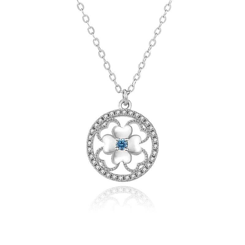 Classic Hollow CZ Four Leaves Clover 925 Sterling Silver NecklacePendant Size: 12mm * 12mm 
Metal Material: Solid 925 Sterling Silver
Accent Stone: AAA Cubic Zirconia
Metal Electroplating: Rhodium
Chain Length: 400mm + 50mm AdjustJEWELLYJEWELLYLeaves Clover 925 Sterling Silver Necklace