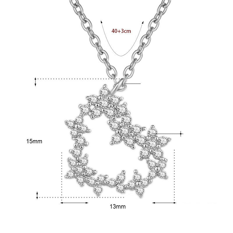 Beautiful CZ Heart Garland 925 Sterling Silver Necklace - JEWELLY