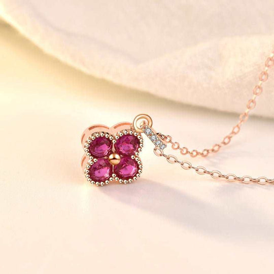 Beautiful Pink CZ Four Leaf Clover 925 Sterling Silver NecklaceMain Stone: Cubic Zirconia
Main Stone Quantity: 42 
Pendant Size: 16mm * 10mm 
Metal Material: Solid 925 Sterling Silver
Metal Electroplating: Rose Gold/Rhodium
ChaiJEWELLYJEWELLYLeaf Clover 925 Sterling Silver Necklace