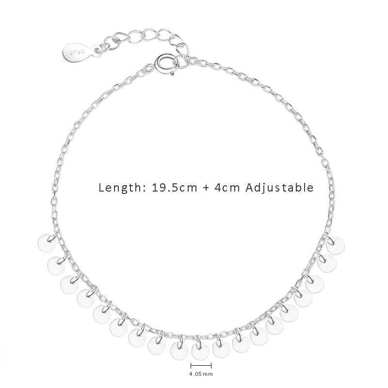 Beautiful Shining Small Slice 925 Sterling Silver Anklet - JEWELLY