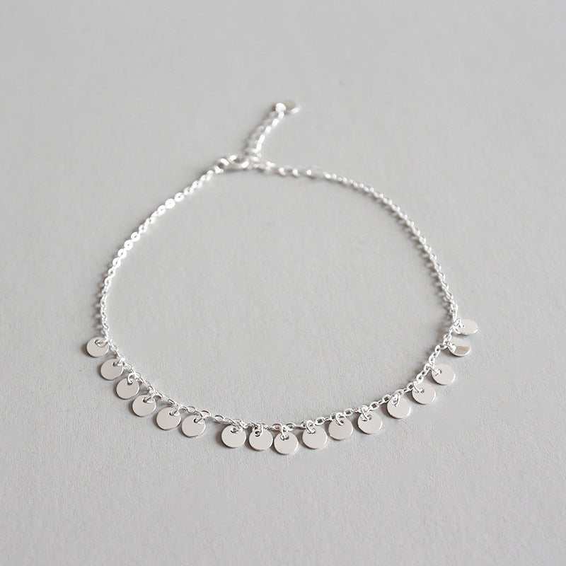 Beautiful Shining Small Slice 925 Sterling Silver Anklet - JEWELLY