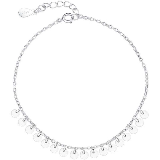 Beautiful Shining Small Slice 925 Sterling Silver Anklet - JEWELLY