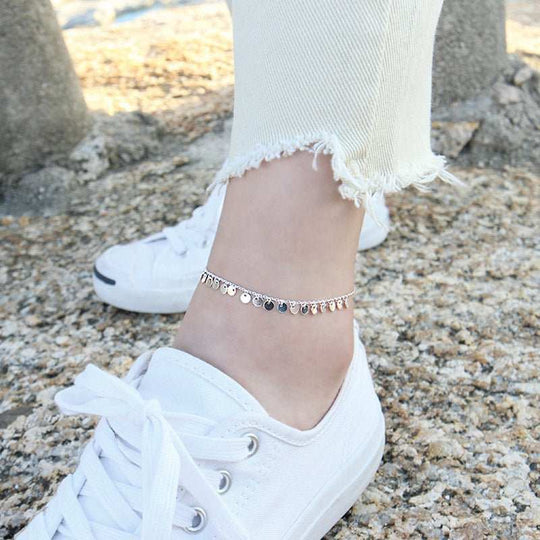 Beautiful Shining Small Slice 925 Sterling Silver Anklet - JEWELLY