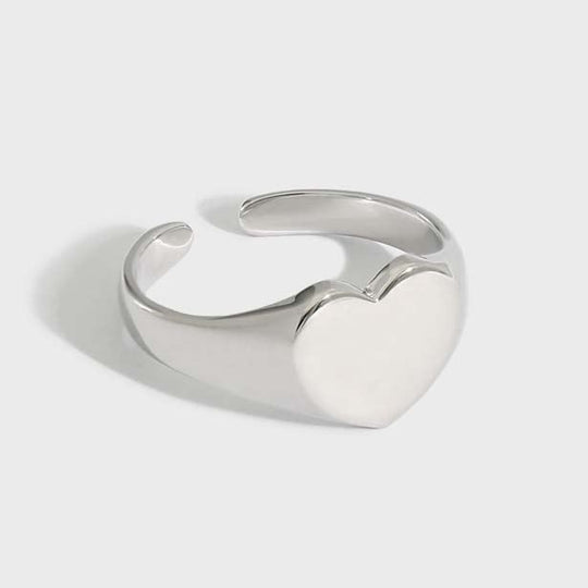 Casual Heart 925 Sterling Silver Adjustable Ring - JEWELLY