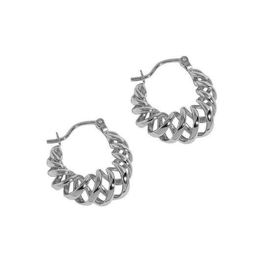 Casual Hollow Spring Twisted 925 Sterling Silver Hoop EarringsEarring Size: 20mm * 21.5mm 
Metal Material: Solid 925 Sterling Silver
Metal Electroplating: Rhodium
Total Weight: 5.35gJEWELLYJEWELLYCasual Hollow Spring Twisted 925 Sterling Silver Hoop Earrings