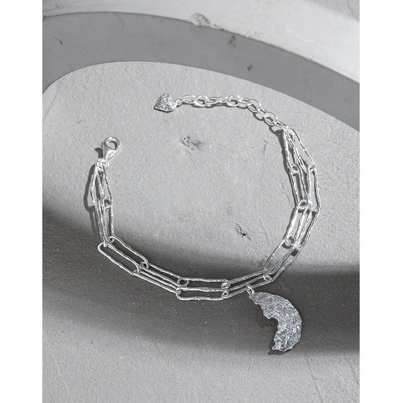 Casual Irregular Crescent Moon Hollow Chain 925 Sterling Silver Bracelet - JEWELLY