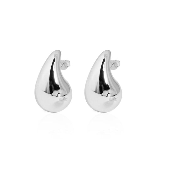 Casual Middle Drop Water S999 Sterling Silver Stud Earrings(Pre-Sale) - JEWELLY