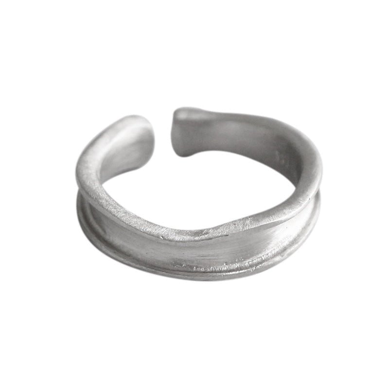 Causal Irregular Concave 925 Sterling Silver Adjustable Ring - JEWELLY