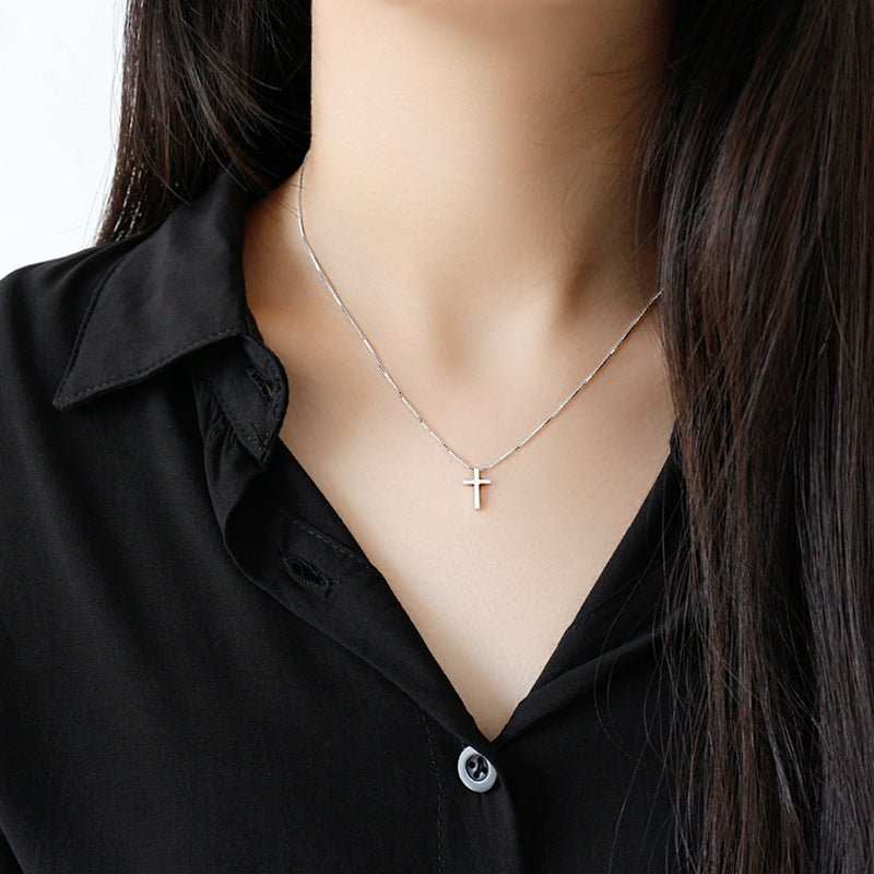 Classic Cross Casual 925 Sterling Silver Necklace - JEWELLY