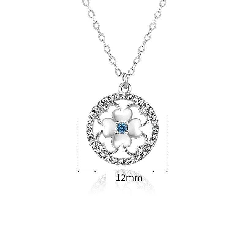 Classic Hollow CZ Four Leaves Clover 925 Sterling Silver NecklacePendant Size: 12mm * 12mm 
Metal Material: Solid 925 Sterling Silver
Accent Stone: AAA Cubic Zirconia
Metal Electroplating: Rhodium
Chain Length: 400mm + 50mm AdjustJEWELLYJEWELLYLeaves Clover 925 Sterling Silver Necklace