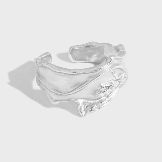 Classic Irregular Face 925 Sterling Silver Adjustable Ring - JEWELLY