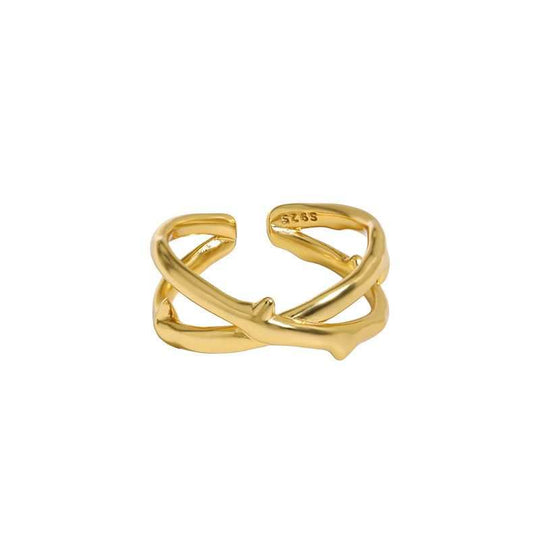 Classic X Cross 925 Sterling Silver Adjustable RingRing Top Size: 9.5mm 
Ring Diameter: 17.2mm 
Metal Material: Solid 925 Sterling Silver
Metal Electroplating: 18K Yellow Gold/Rhodium
Ring Size: Open Size/AdjustaJEWELLYJEWELLYCross 925 Sterling Silver Adjustable Ring