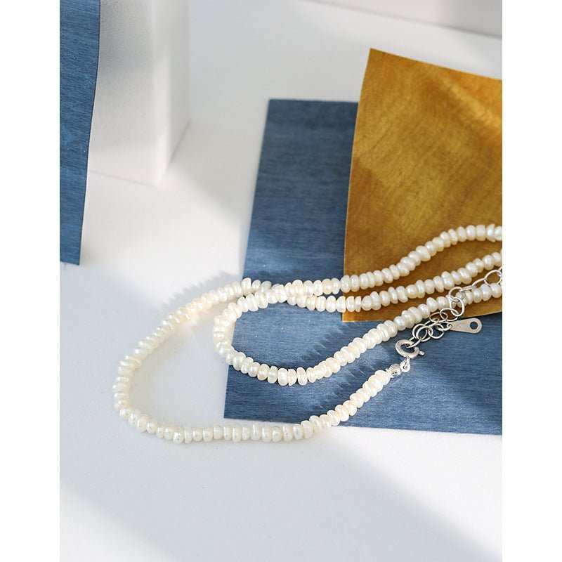 Elegant Women Irregular Natural Pearls 925 Sterling Silver Necklace - JEWELLY