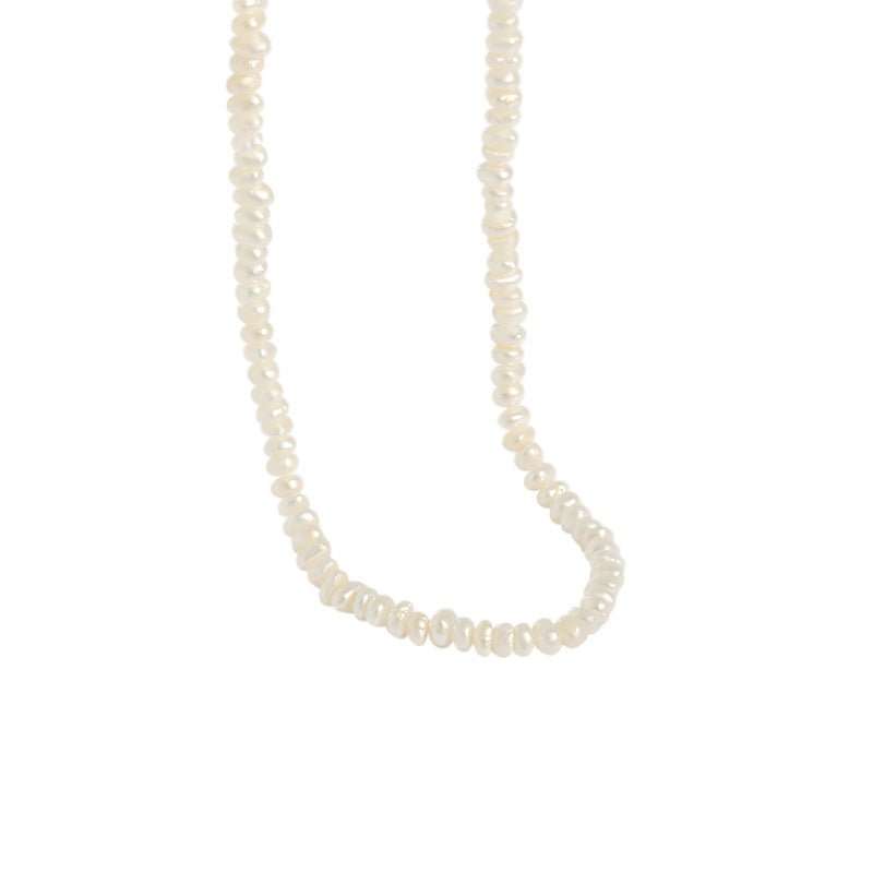 Elegant Women Irregular Natural Pearls 925 Sterling Silver Necklace - JEWELLY