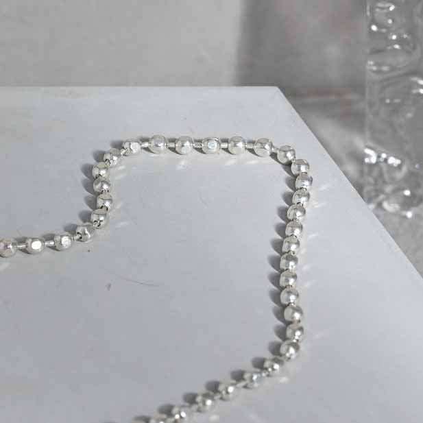 Fashion Beads 925 Sterling Silver NecklaceBead Size: 3mm 
Metal Material: Solid 925 Sterling Silver
Metal Electroplating: No Plating
Chain Length: 410mm + 45mm Adjustable
Total Weight: 9.15g - 9.25gJEWELLYJEWELLYFashion Beads 925 Sterling Silver Necklace