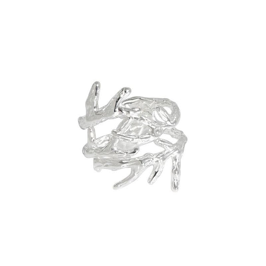 Fashion Cross Tree Branch 925 Sterling Silver Adjustable Ring - JEWELLY