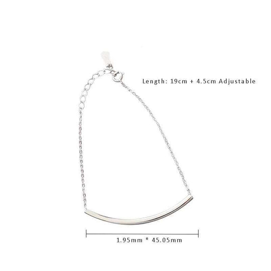 Fashion Curve Bend Cable 925 Sterling Silver Foot Anklet - JEWELLY