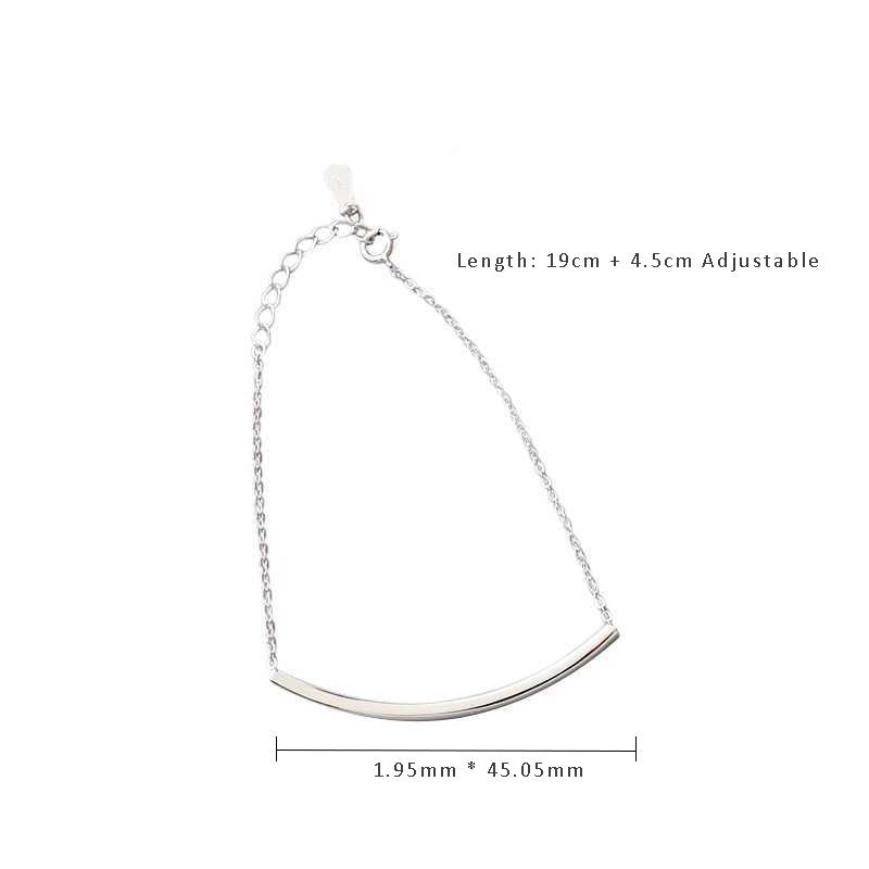 Fashion Curve Bend Cable 925 Sterling Silver Foot Anklet - JEWELLY