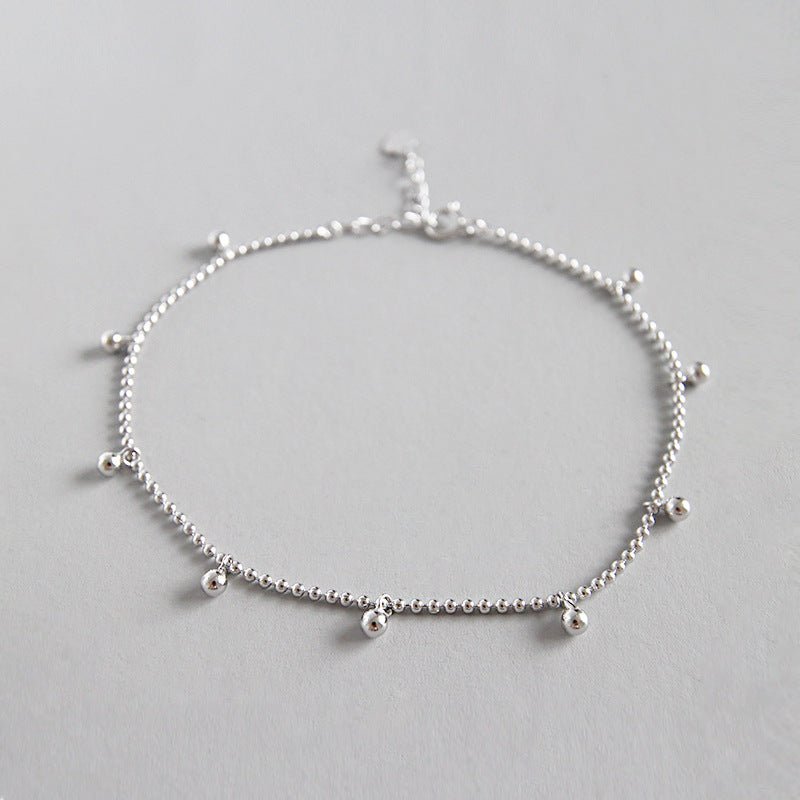 Fashion Dangle Beads Chain 925 Sterling Silver Anklet - JEWELLY