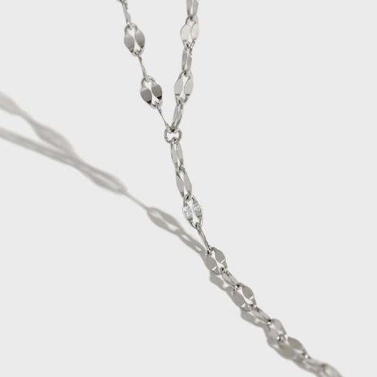 Fashion Hollow Chain Y Shape 925 Sterling Silver NecklacePendant Size: 140mm 
Metal Material: Solid 925 Sterling Silver
Accent Stone: AAA Cubic Zirconia
Metal Electroplating: 18K Yellow Gold/Rhodium
Chain Length: 490mm + 5JEWELLYJEWELLYShape 925 Sterling Silver Necklace