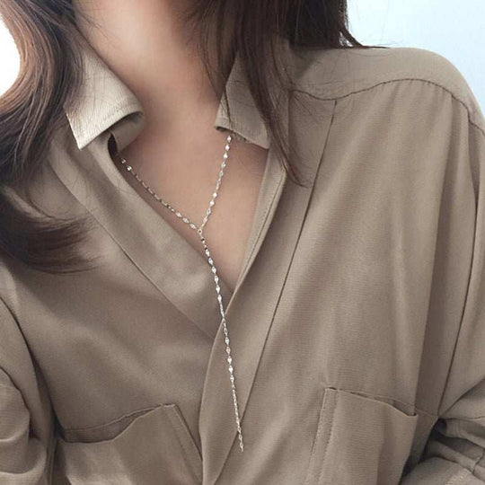 Fashion Hollow Chain Y Shape 925 Sterling Silver NecklacePendant Size: 140mm 
Metal Material: Solid 925 Sterling Silver
Accent Stone: AAA Cubic Zirconia
Metal Electroplating: 18K Yellow Gold/Rhodium
Chain Length: 490mm + 5JEWELLYJEWELLYShape 925 Sterling Silver Necklace