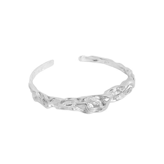 Fashion Irregular 925 Sterling Silver Open Bangle - JEWELLY