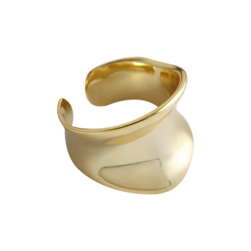 Fashion Irregular Concave 925 Sterling Silver Adjustable Ring - JEWELLY