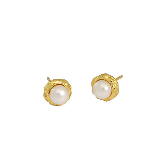 Fashion Irregular Freshwater Pearl 925 Sterling Silver Stud Earrings - JEWELLY