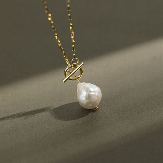 Fashion Irregular Natural Pearl 925 Sterling Silver Necklace - JEWELLY