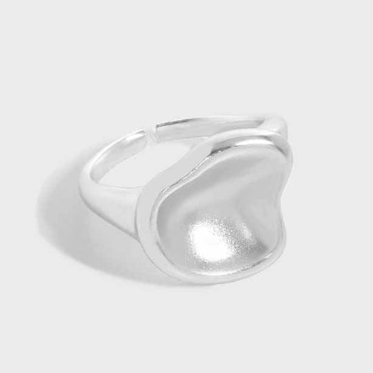 Fashion Irregular Open Lip 925 Sterling Silver Adjustable Ring - JEWELLY