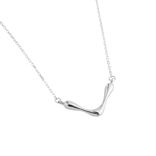 Fashion Letter V Shape 925 Sterling Silver Necklace - JEWELLY