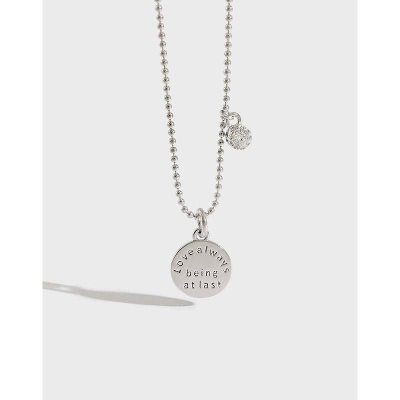 Fashion Love Always Being at Last 925 Sterling Silver NecklacePendant Size: 10mm 
Metal Material: Solid 925 Sterling Silver
Accent Stone: AAA Cubic Zirconia
Metal Electroplating: Rhodium
Chain Length: 400mm + 50mm Adjustable
ToJEWELLYJEWELLY925 Sterling Silver Necklace