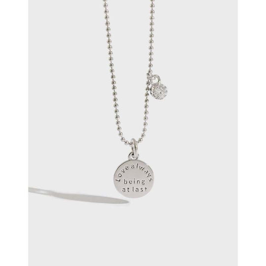 Fashion Love Always Being at Last 925 Sterling Silver NecklacePendant Size: 10mm 
Metal Material: Solid 925 Sterling Silver
Accent Stone: AAA Cubic Zirconia
Metal Electroplating: Rhodium
Chain Length: 400mm + 50mm Adjustable
ToJEWELLYJEWELLY925 Sterling Silver Necklace