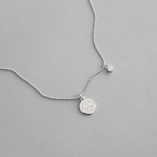 Fashion Love Always Being at Last 925 Sterling Silver NecklacePendant Size: 10mm 
Metal Material: Solid 925 Sterling Silver
Accent Stone: AAA Cubic Zirconia
Metal Electroplating: Rhodium
Chain Length: 400mm + 50mm Adjustable
ToJEWELLYJEWELLY925 Sterling Silver Necklace