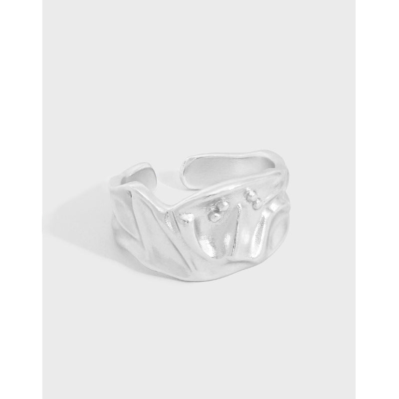 Fashion Pleated Skirt 925 Sterling Silver Adjustable Ring - JEWELLY