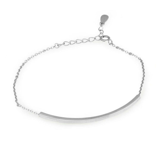 Fashion Silver 18K White Gold Solid 925 Sterling Silver Bracelet Women - JEWELLY