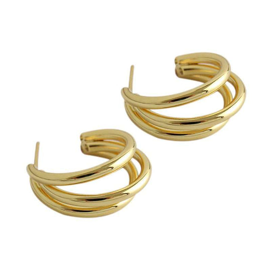 Fashion Three Circles 925 Sterling Silver Hoop EarringsEarring Size: 19mm * 9.5mm
Metal Material: Solid 925 Sterling Silver
Metal Electroplating: Rhodium/18K Yellow Gold
Earring Backs: Solid 925 Sterling Silver
Total WeiJEWELLYJEWELLYCircles 925 Sterling Silver Hoop Earrings