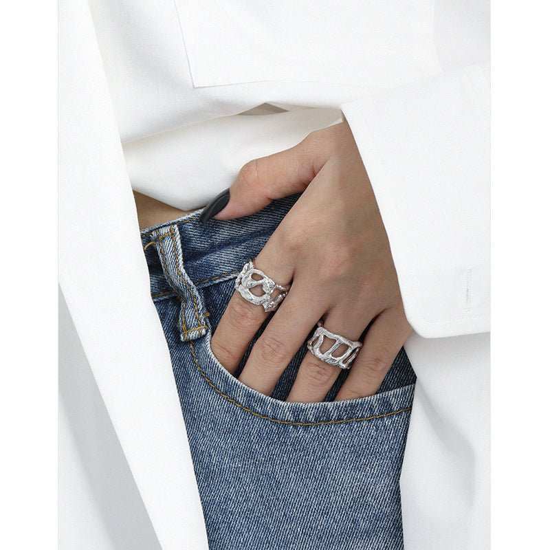 Friend's Hollow Wide 925 Sterling Silver Adjustable RingRing Top Size: 14.5mm 
Ring Diameter: 16.9mm
Metal Material: Solid 925 Sterling Silver
Metal Electroplating: Rhodium
Ring Size: Open Size/Adjustable
Total Weight: 9.JEWELLYJEWELLYHollow Wide 925 Sterling Silver Adjustable Ring