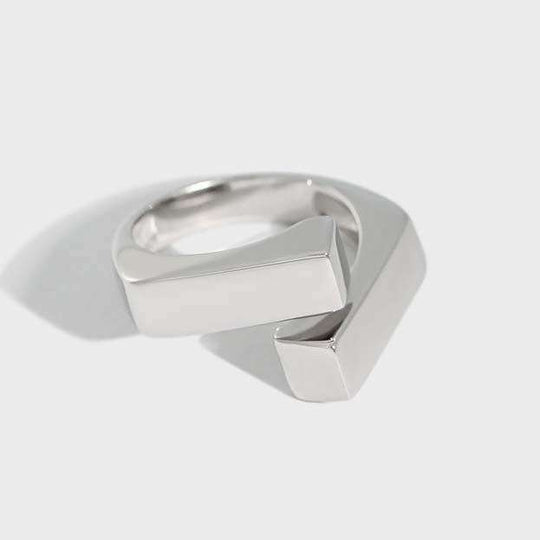 Geometry Cross 925 Sterling Silver Adjustable Ring - JEWELLY