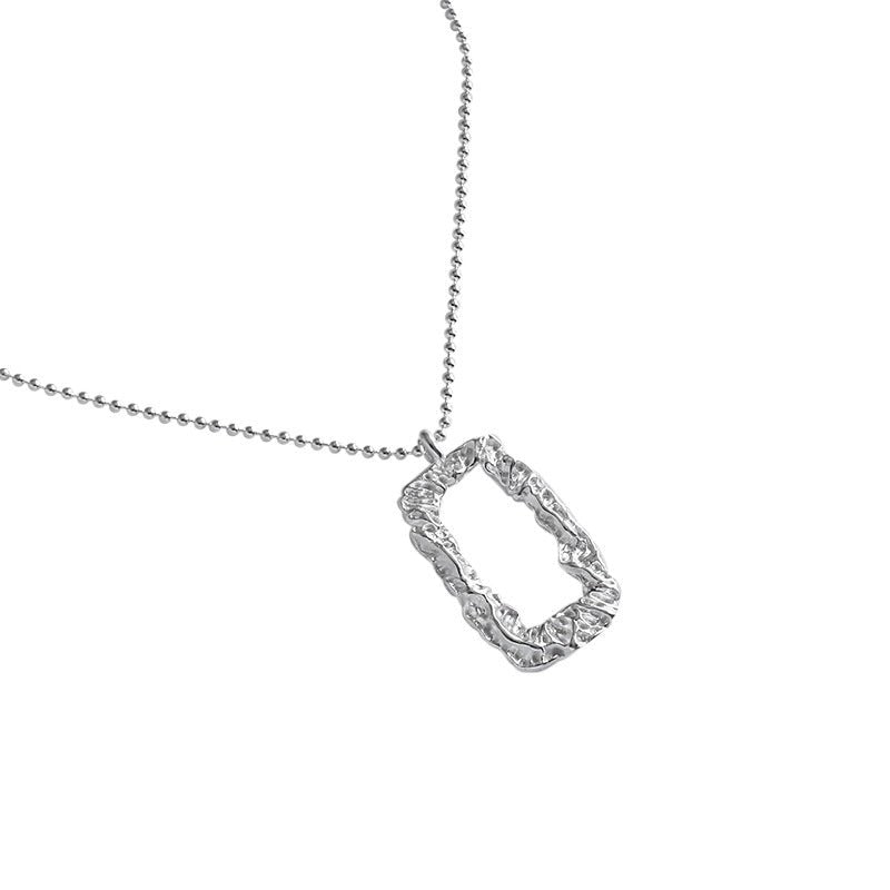 Geometry Hollow Rectangle 925 Sterling Silver Necklace - JEWELLY