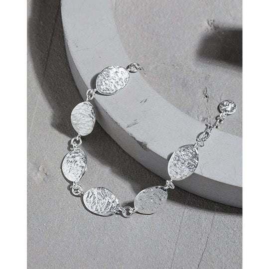 Geometry Irregular Leaves 925 Sterling Silver Bracelet - JEWELLY