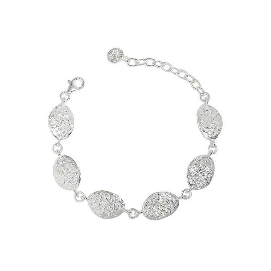 Geometry Irregular Leaves 925 Sterling Silver Bracelet - JEWELLY