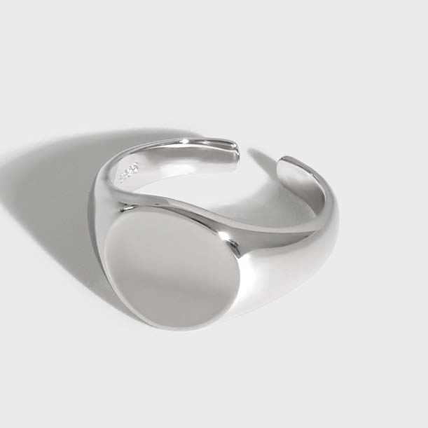 Geometry Round 925 Sterling Silver Adjustable Ring - JEWELLY