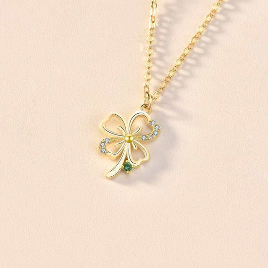 Gift CZ Four Leaf Clover 925 Sterling Silver NecklacePendant Size: 16mm * 11mm 
Metal Material: Solid 925 Sterling Silver
Accent Stone: AAA Cubic Zirconia
Metal Electroplating: 18K Yellow Gold/Rhodium
Chain Length: 400JEWELLYJEWELLYLeaf Clover 925 Sterling Silver Necklace