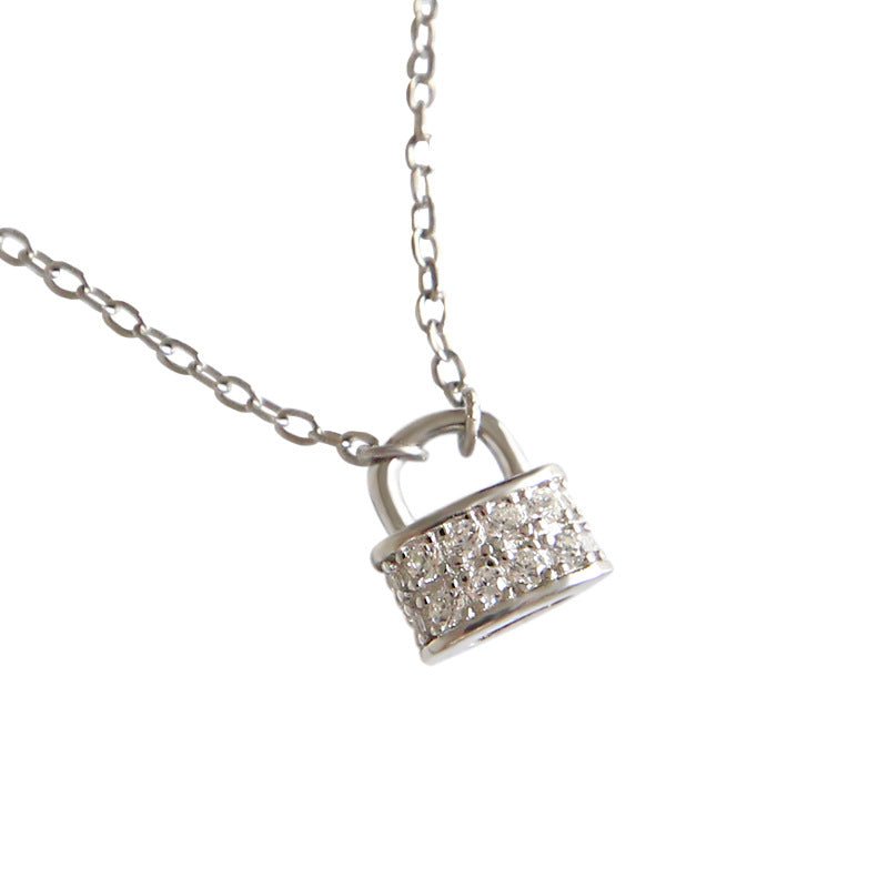 Gift CZ Lock Fashion 925 Sterling Silver Necklace - JEWELLY