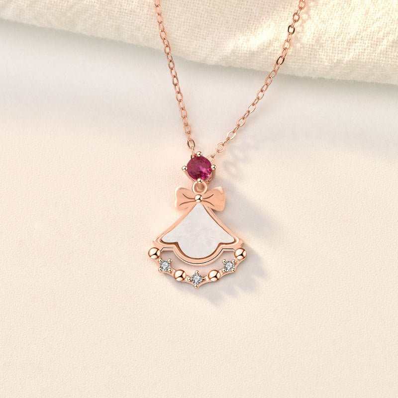 Girl Mother of Shell Pink CZ Skirt 925 Sterling Silver NecklaceMain Stone: Mother of Shell
Main Stone Quantity: 1 
Pendant Size: 31mm * 29mm 
Accent Stone: AAA Cubic Zirconia
Metal Material: Solid 925 Sterling Silver
Metal ElectJEWELLYJEWELLYShell Pink CZ Skirt 925 Sterling Silver Necklace