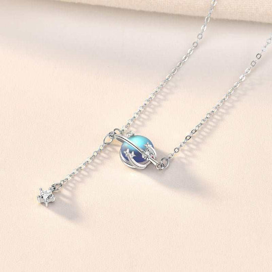 Girl Natural Moonstone Star CZ 925 Sterling Silver Bracelet - JEWELLY