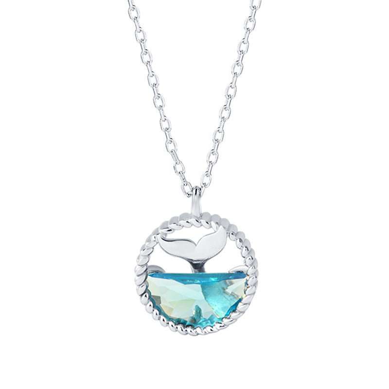 Holiday Mermaid Tears Ocean 925 Sterling Silver Necklace - JEWELLY