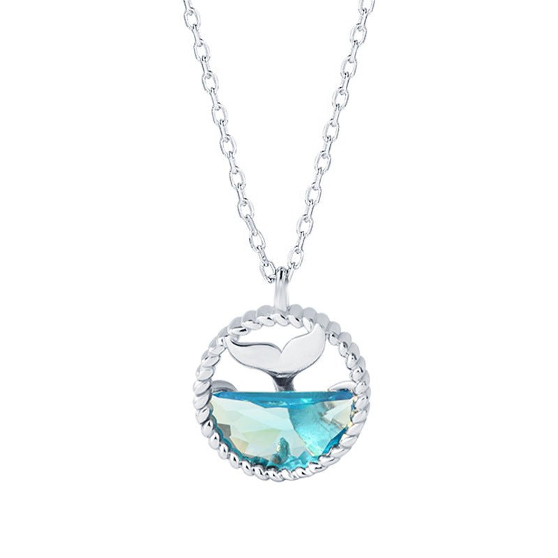 Holiday Mermaid Tears Ocean 925 Sterling Silver Necklace - JEWELLY